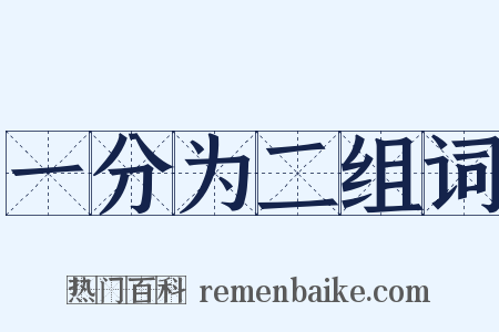 一分为二组词是什么意思的图片